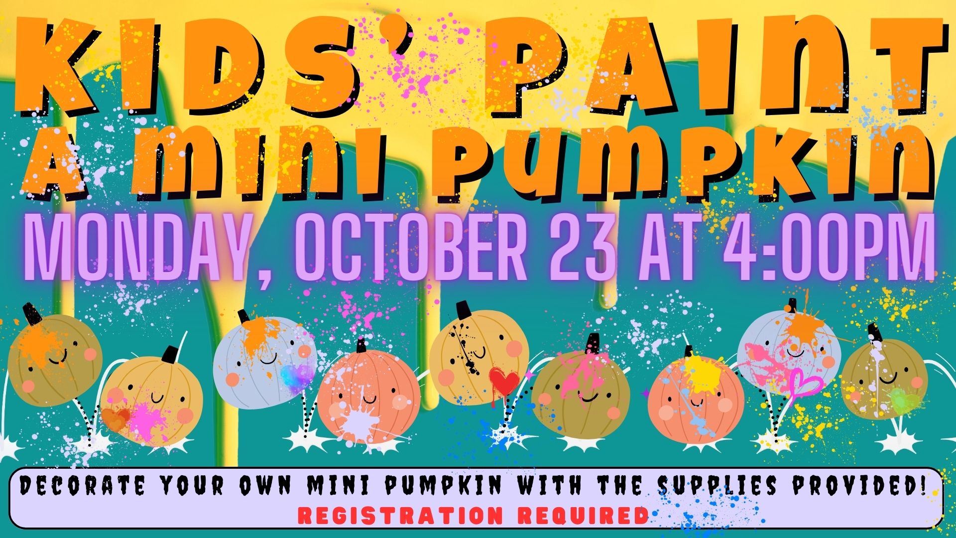 Kids Paint a Mini Pumpkin Craft Safety Harbor Public Library
